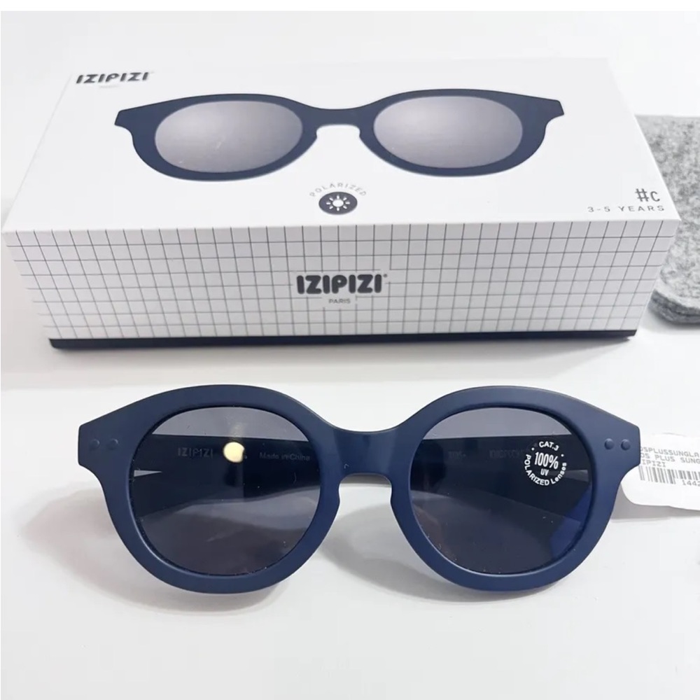 NWT IZIPIZI Kids Polarized Sunglasses #C Denim Blue - Age 3-5 Years